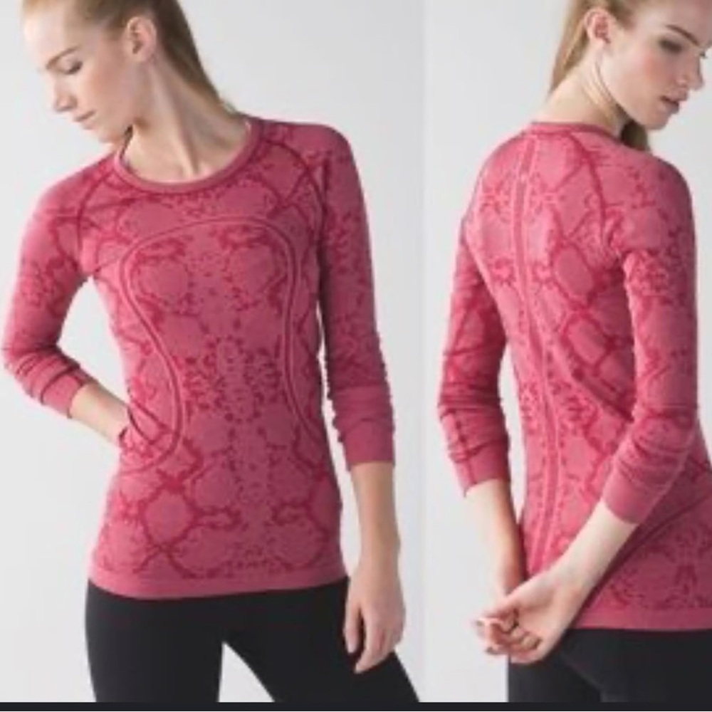 Lululemon run swiftly cranberry long sleeve